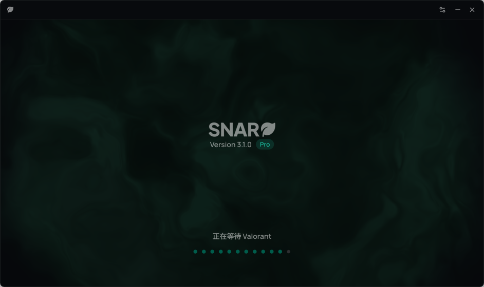 SNARL app loading screen in teal theme